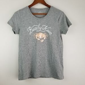 J. CREW Grey Beachy Keen Collecter Tee Sz M